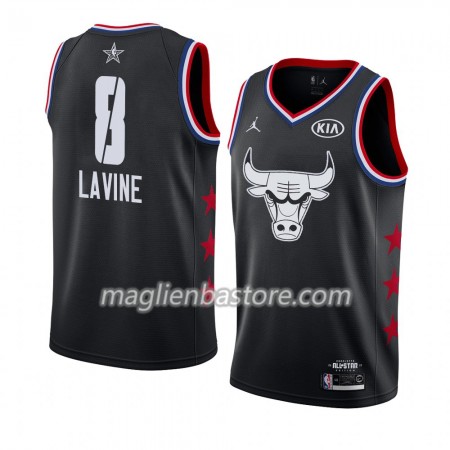 Maglia Chicago Bulls Zach LaVine 8 2019 All-Star Jordan Brand Nero Swingman - Uomo